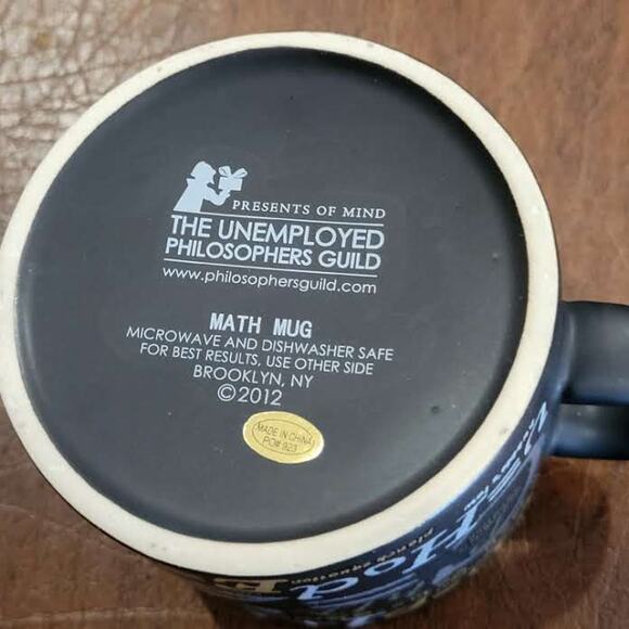 UNEMPLOYED PHILOSOPHERS GUILD Math Formulas Tea Coffee Mug 2012 - Picture 7 of 8